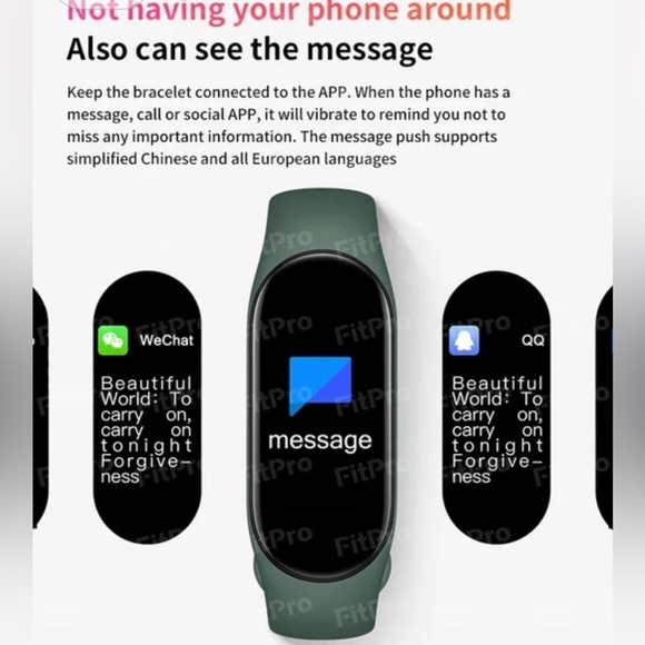 Smart Band 7 Black Multifunction Fitness Tracker Blood Oxygen  Bluetooth - Picture 5 of 13